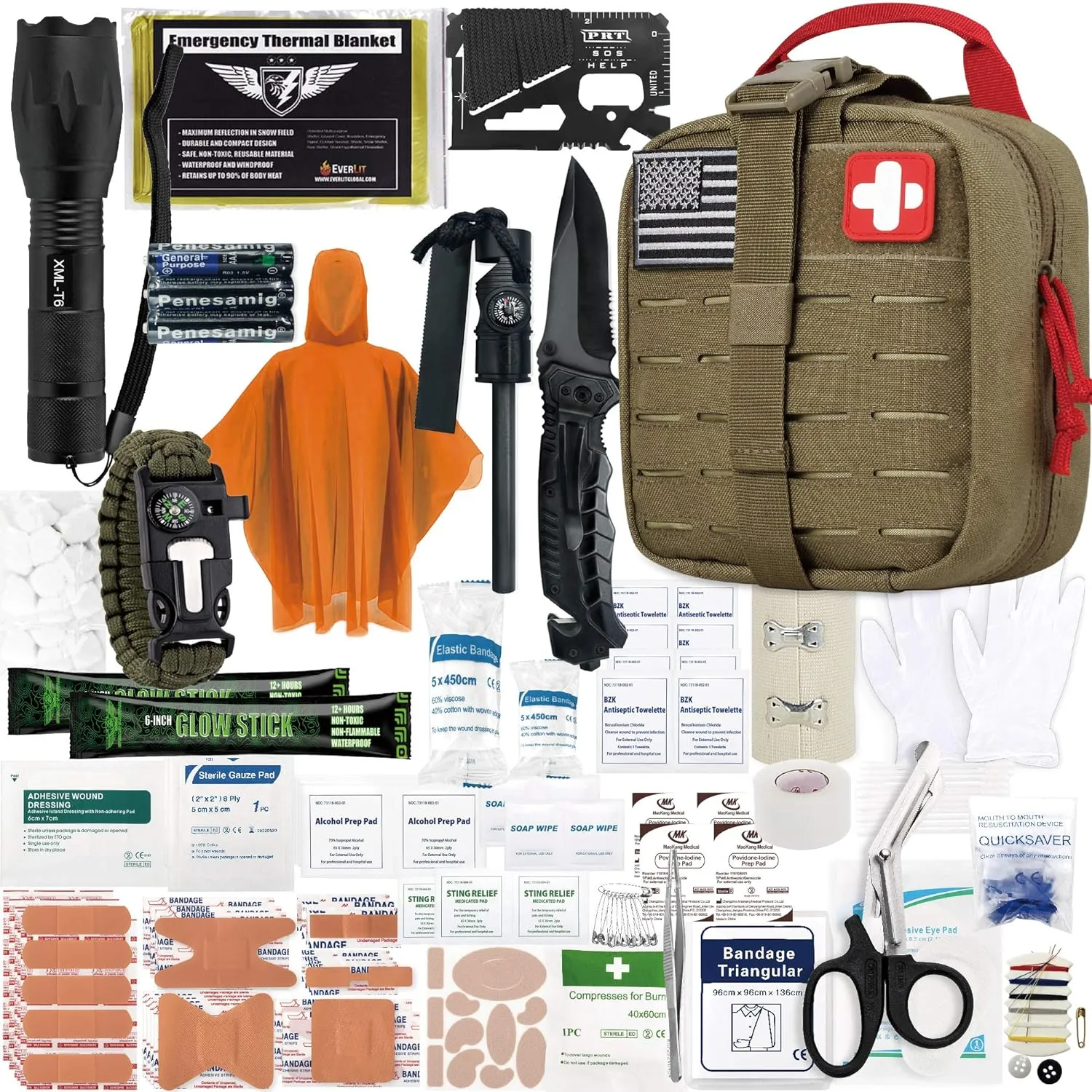 EVERLIT Upgraded Emergency Trauma Kit - Ultimate Outdoor Survival Gear