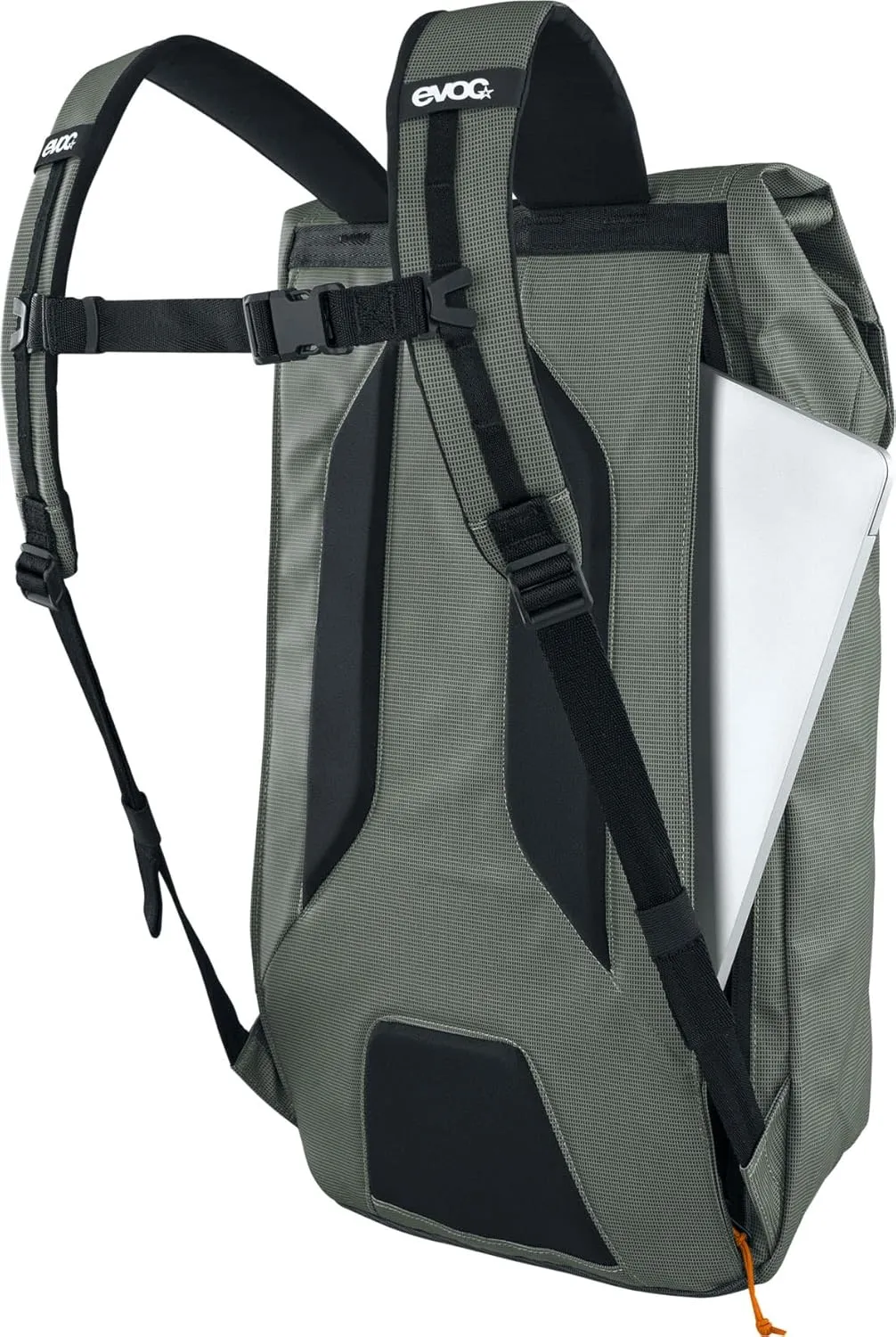 EVOC Duffle Backpack 16 Backpack (Waterproof and 100% PVC-Free Tarpualin, Lid with Aluminium Hook Closure, Volume: 16 litres, Weight: 825 g, Dimensions: 48 x 31 x 12 cm), Dark Olive - Black