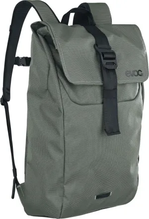 EVOC Duffle Backpack 16 Backpack (Waterproof and 100% PVC-Free Tarpualin, Lid with Aluminium Hook Closure, Volume: 16 litres, Weight: 825 g, Dimensions: 48 x 31 x 12 cm), Dark Olive - Black
