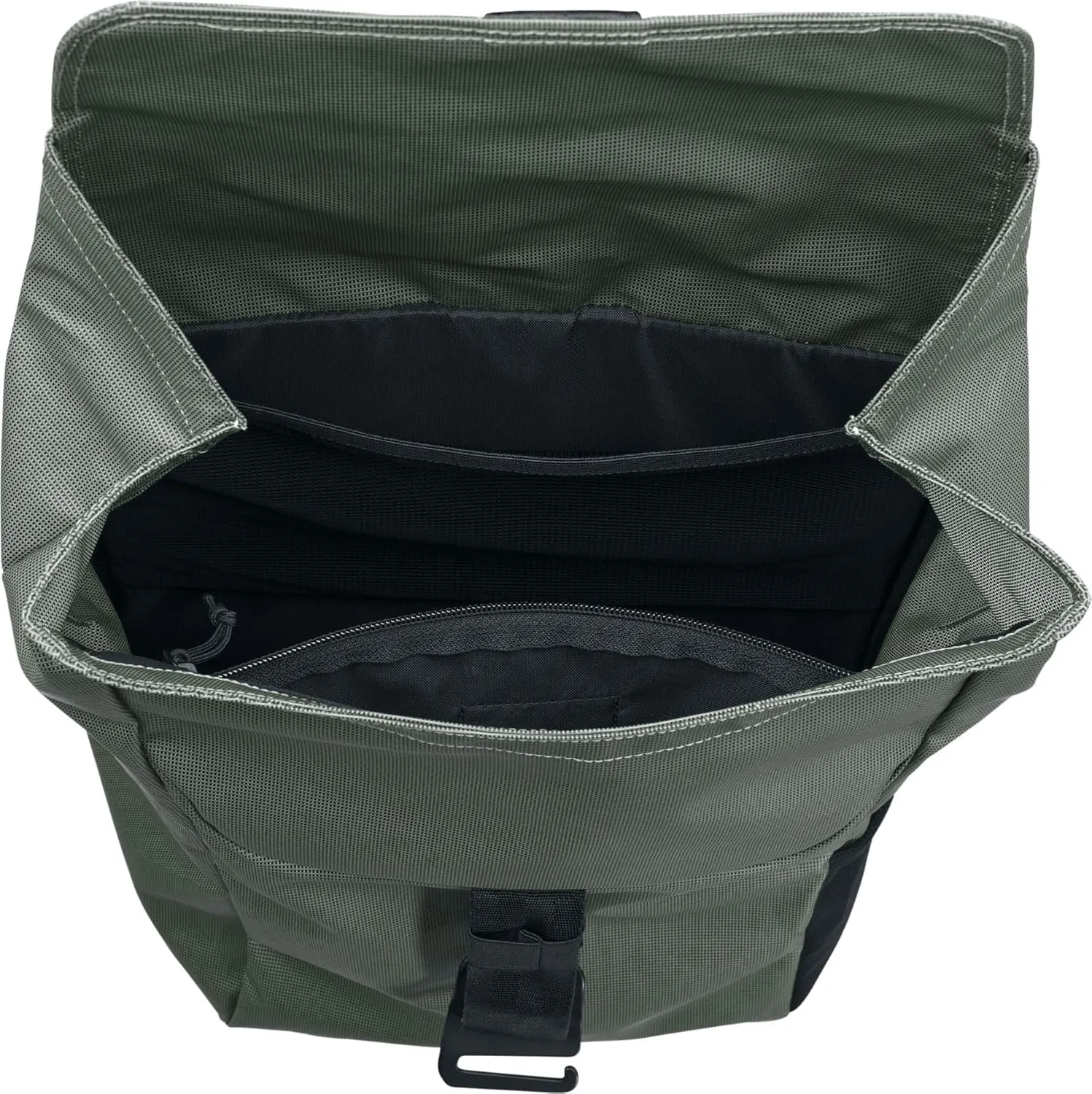 EVOC Duffle Backpack 16 Backpack (Waterproof and 100% PVC-Free Tarpualin, Lid with Aluminium Hook Closure, Volume: 16 litres, Weight: 825 g, Dimensions: 48 x 31 x 12 cm), Dark Olive - Black