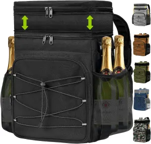 Expandable Backpack Coolers Insulated Leak Proof - 36/48 Cans Double Deck Cooler Backpack Waterproof - Soft Lightweight Portable Cooler Bag for Beach Picnic Camping Men and Women