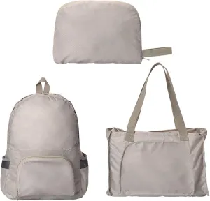 Expandable Tote Bag Foldable Duffle Bag For Outdoor Sports Multifunctional Travel Backpack Storage Bag (Grey)