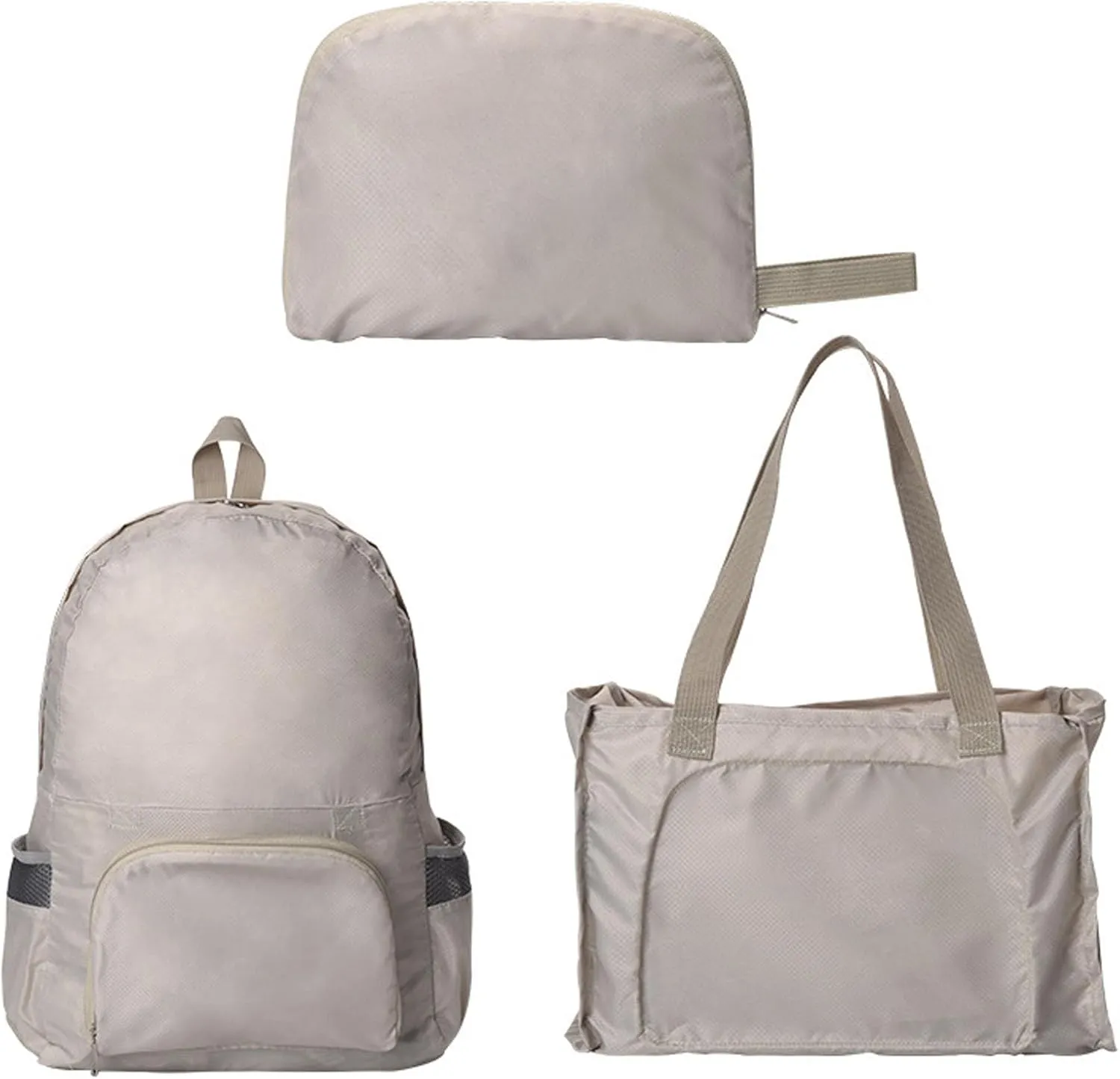 Expandable Tote Bag Foldable Duffle Bag For Outdoor Sports Multifunctional Travel Backpack Storage Bag (Grey)