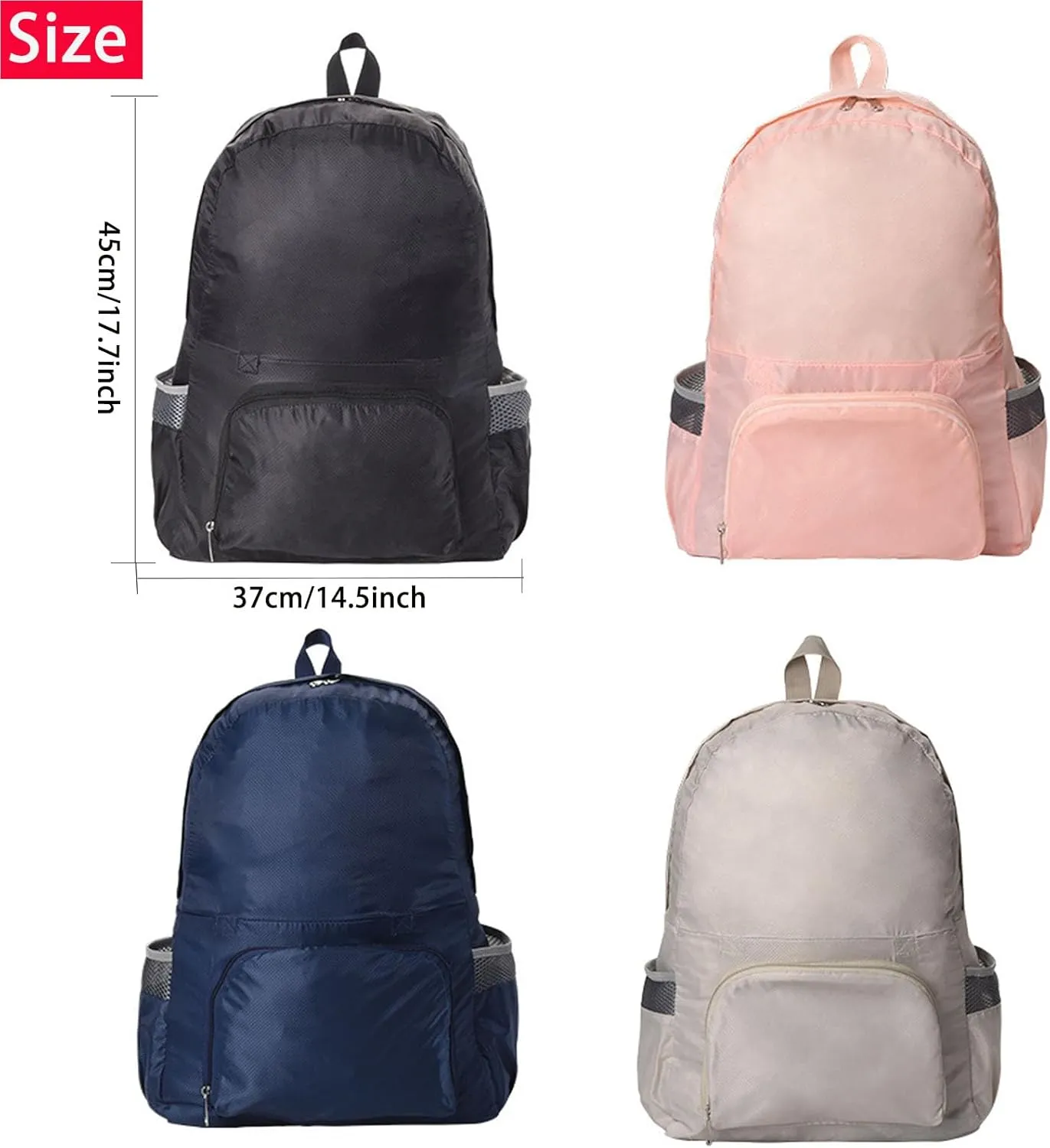 Expandable Tote Bag Foldable Duffle Bag For Outdoor Sports Multifunctional Travel Backpack Storage Bag (Grey)