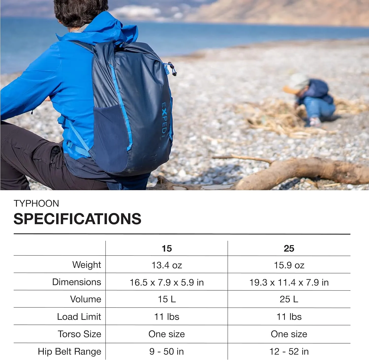 Exped Typhoon 25 Backpack - Waterproof Lightweight Multifunctional Roll-Top Travel Daypack with Compact Packed Size, Burgundy, 25L