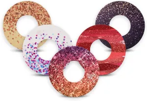 ExpressionMed - Adhesive Patch for Libre 2 (5-Pack) - Made in The USA, Waterproof, Split Backing, CGM Tape (Shimmer & Shine)