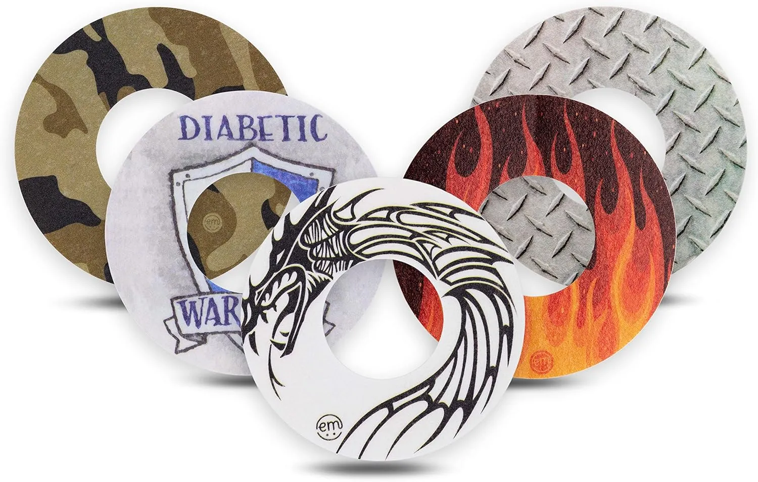 ExpressionMed - Adhesive Patches for Device (Pack of 5) - Made in The USA, Waterproof, Non-Fraying, Pre-Cut CGM Sensor Tapes (Warrior Variety Pack) (Libre 2)