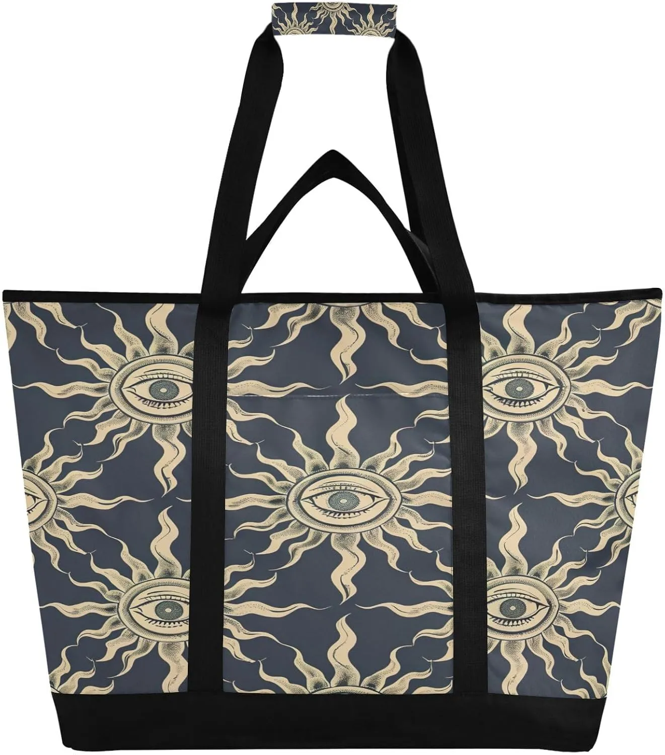 Eye of The Sun Reusable Insulated Lunchbox Cooler Bag, Leakproof Kitchen Grocery Bag Collapsible Portable Cooler Tote Bag for Picnic, Camping, Office, Travel