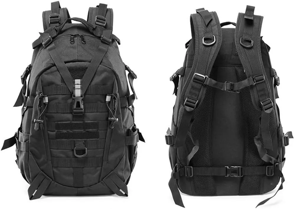 Eysee 25L Nylon Fabric Backpack, Outdoor Backpack, Camping Hiking Backpack,Trekking Daypack, Black, 31 cm (L)*50 cm (H)*16 cm (W)