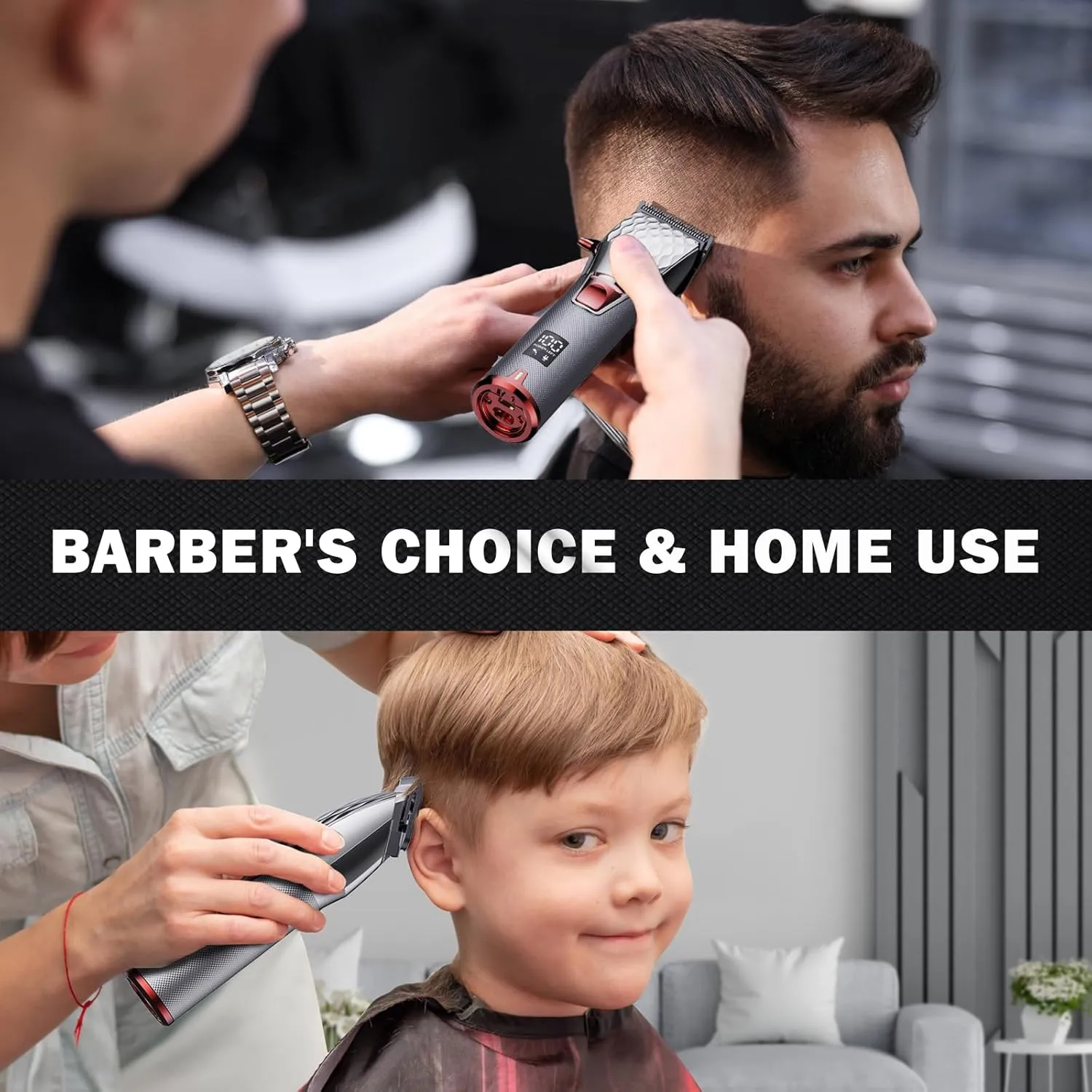 FADEKING Professional 5-Star Cordless ASTRO Clipper for Men - Adjustable Blending, LED Display, Quality Travel Case