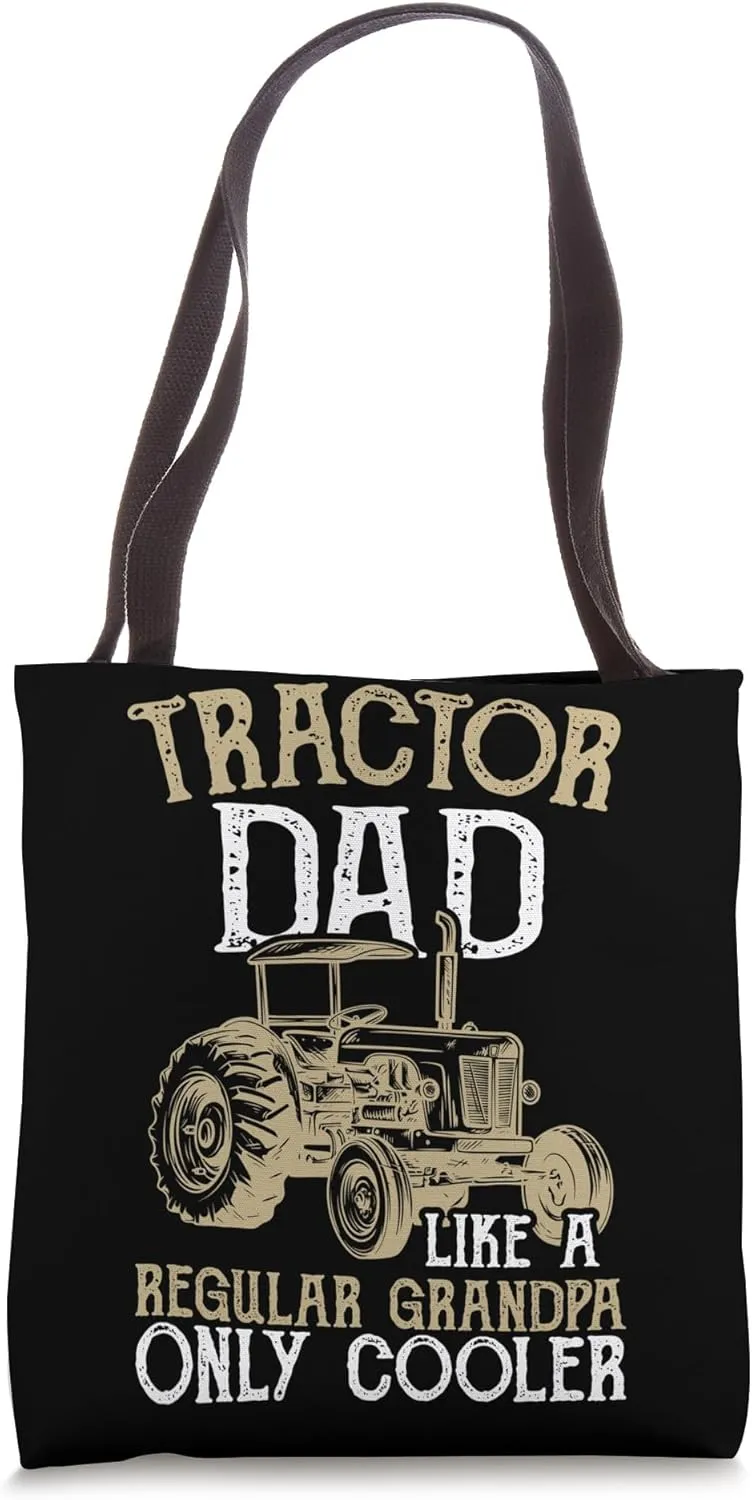 Farmer Tractor Dad Like A Regular Dad Bur Cooler Funny Tote Bag
