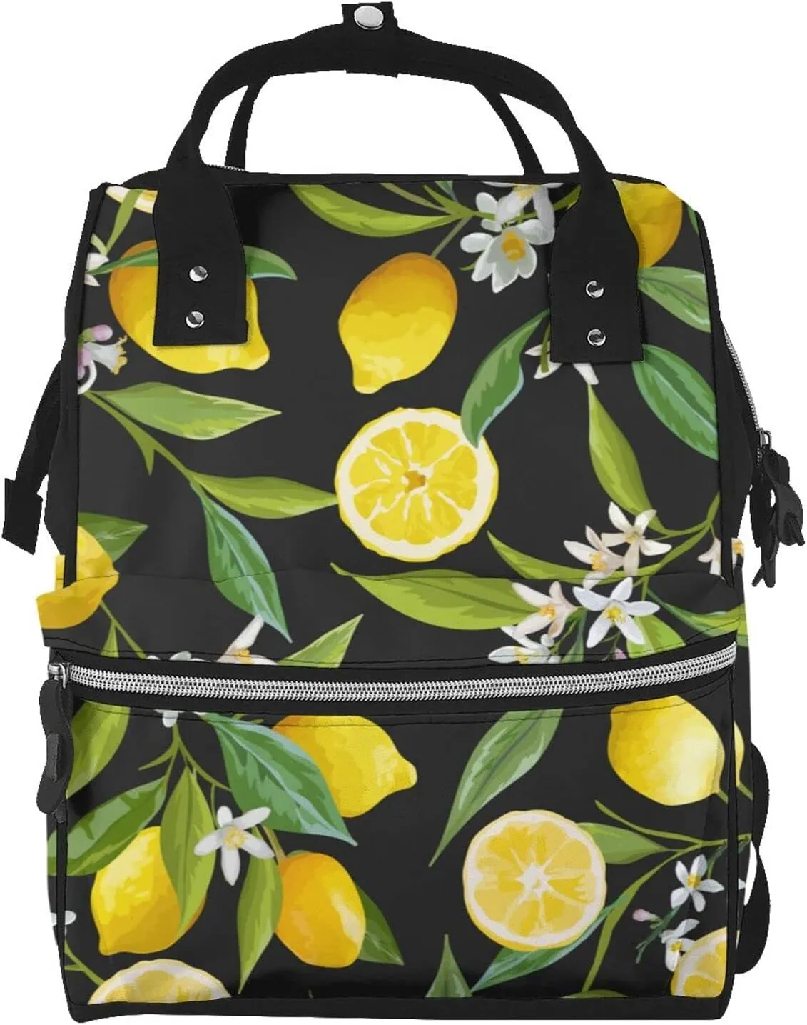 Fashion Diaper Bag Mummy Backpack Fruit Lemon Pattern Nappy Bag Large Capacity Baby Care Bags For Mom Dad
