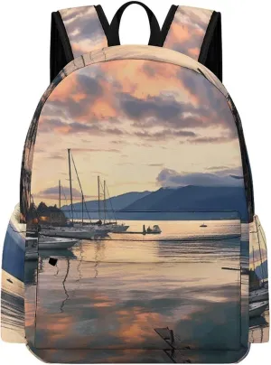 Fashion Laptop Backpack for Women Men Travel Backpacks Evening in Vancouver Laptop Bag Lightweight Casual Daypack