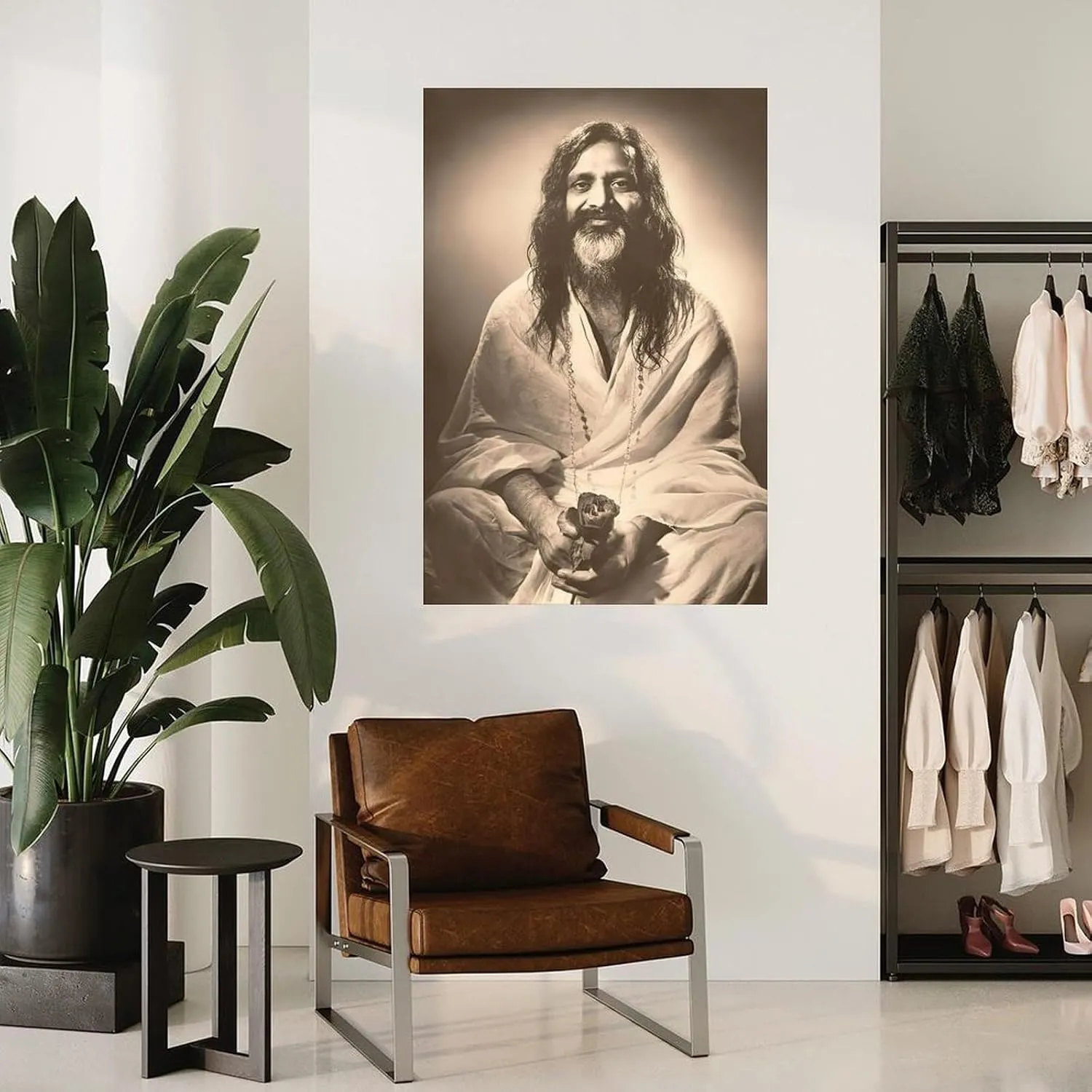 FDLCXHND Maharishi Mahesh Yogi Poster Portrait Art Poster Indian Yoga Guru Art Poster (5) Canvas Painting Posters And Prints Wall Art for Living Room Bedroom Decor 12x18inch(30x45cm)