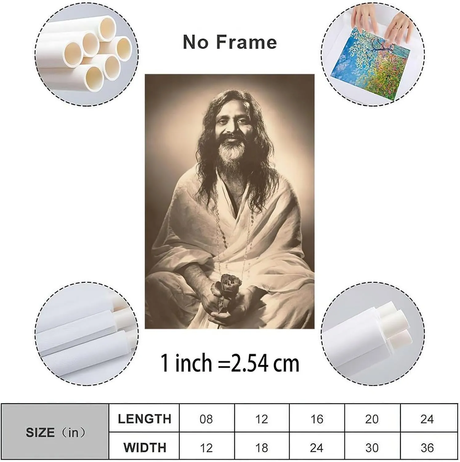 FDLCXHND Maharishi Mahesh Yogi Poster Portrait Art Poster Indian Yoga Guru Art Poster (5) Canvas Painting Posters And Prints Wall Art for Living Room Bedroom Decor 12x18inch(30x45cm)