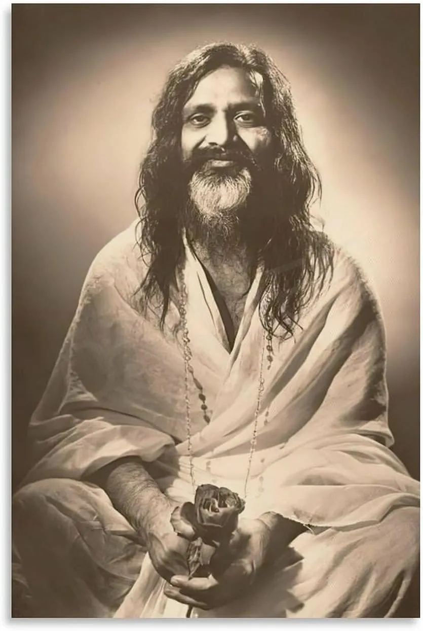 FDLCXHND Maharishi Mahesh Yogi Poster Portrait Art Poster Indian Yoga Guru Art Poster (5) Canvas Painting Posters And Prints Wall Art for Living Room Bedroom Decor 12x18inch(30x45cm)
