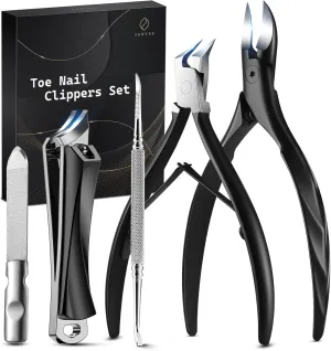 FERYES Ultimate Toenail Clippers for Seniors Thick Toenails, Premium Stainless Steel Nail Clippers for Nails 5Pcs– Ideal for Men, Women