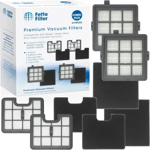 Fette Filter - Filter Set Compatible with Bissell Hard Floor Expert Canister Vacuum Series 1154 & 1161 Contains- 2 PreMotor 2 Sponge 2 Post Motor 2 Foam Part #s 1602084, 1602085, 1602086, 1602094.