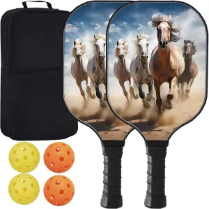 Fiberglass/Graphite Pickleball Paddles - Lightweight Pickleball Racket Set with 4 pickleballs, Carrying Bag, Perfect for Pickleball Gifts for Women, Men, Adults, Beginners, and Pros H-189