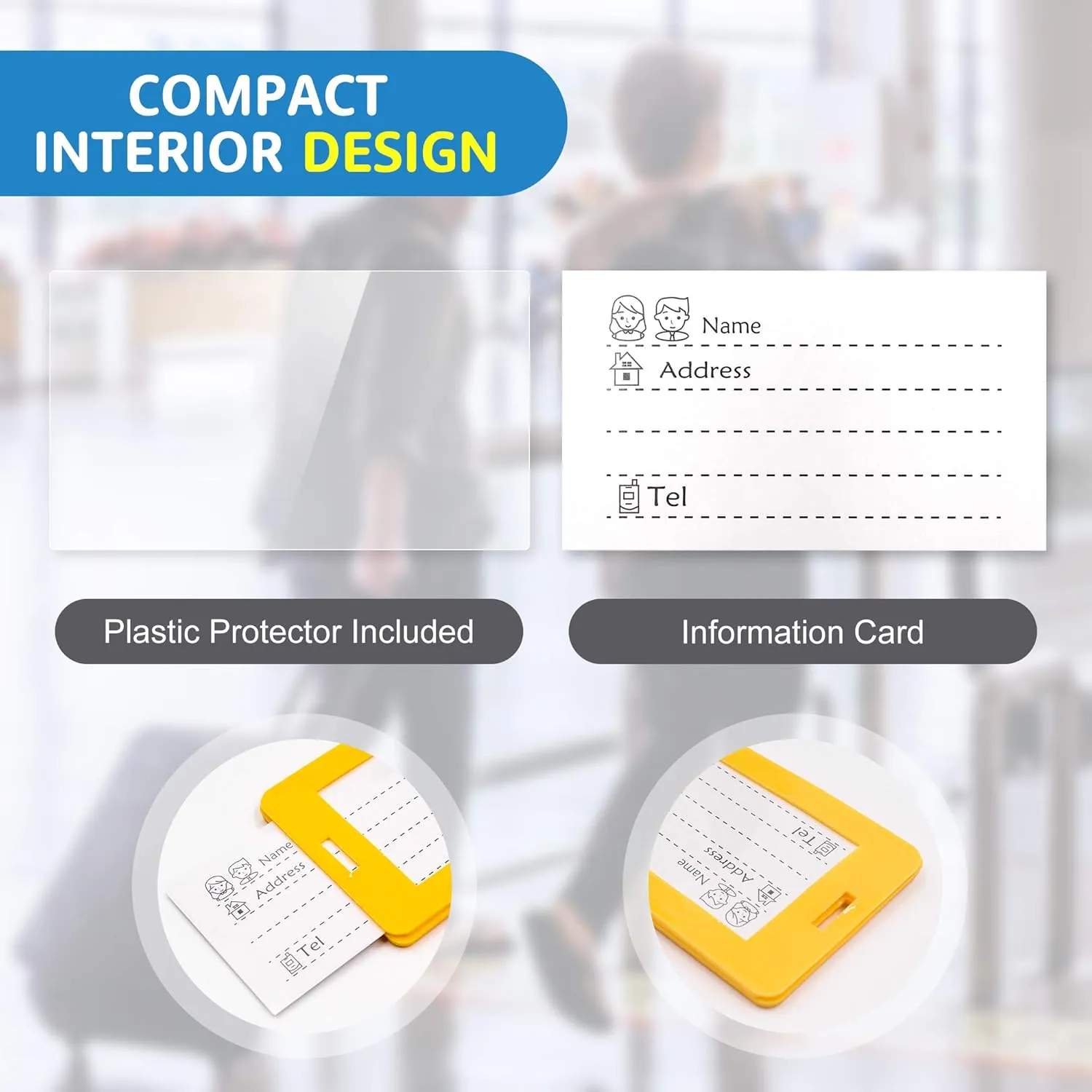 Finex 4 Pcs Set White Dog Rectangular Silicone Travel Luggage Baggage Identification Labels ID Tag for Bag Suitcase Plane Cruise Ships with Belt Strap
