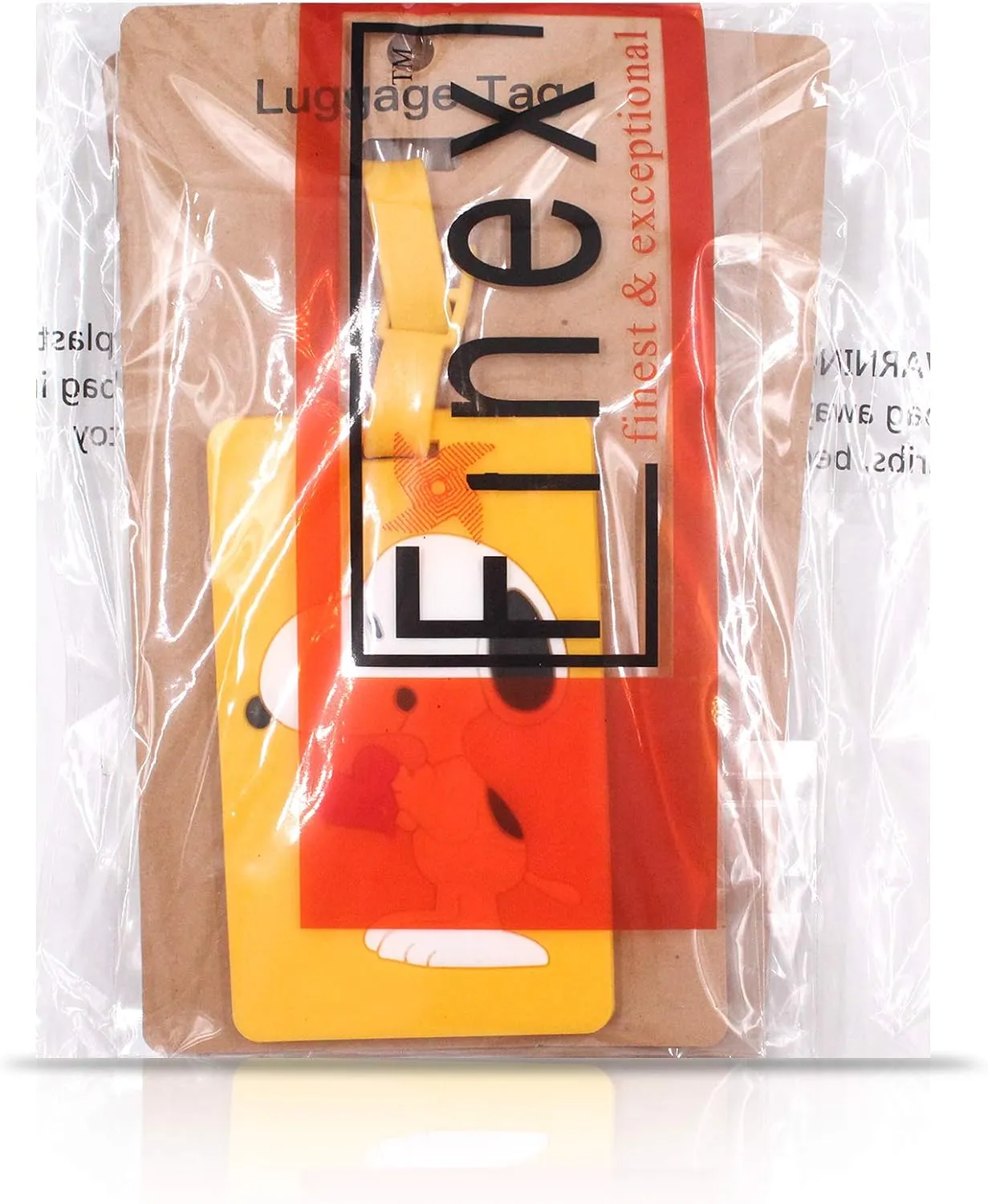 Finex 4 Pcs Set White Dog Rectangular Silicone Travel Luggage Baggage Identification Labels ID Tag for Bag Suitcase Plane Cruise Ships with Belt Strap