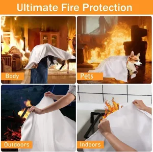 Fire Blankets Secure Your Space with Emergency Fire Blankets 2 Pack 40 x 40 inches - Ideal Protection for Kitchen, Home, Camping, Grill, Car, Office, Warehouse, School, Picnic.