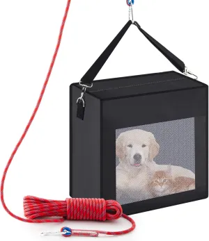 Fire Evacuation Device Set Pets up to 55 Pounds Fire Emergency Evacuation Bag 50 ft Rope Escape Bag Safe Equipment Compact Survival Kit Rescue for Animals Dogs Cats (28 x 21 x 14 Inches)