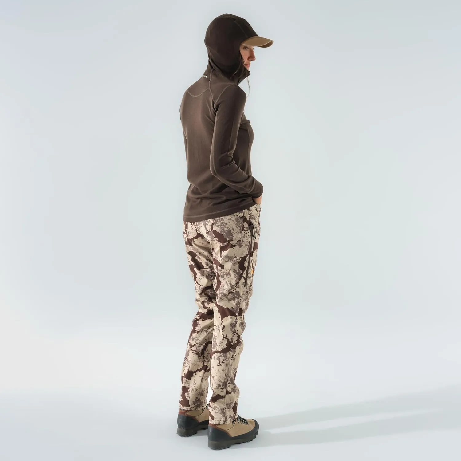 First Lite Women's 308 Pant - Stretch Camo Hunting Pants with Hip Vents