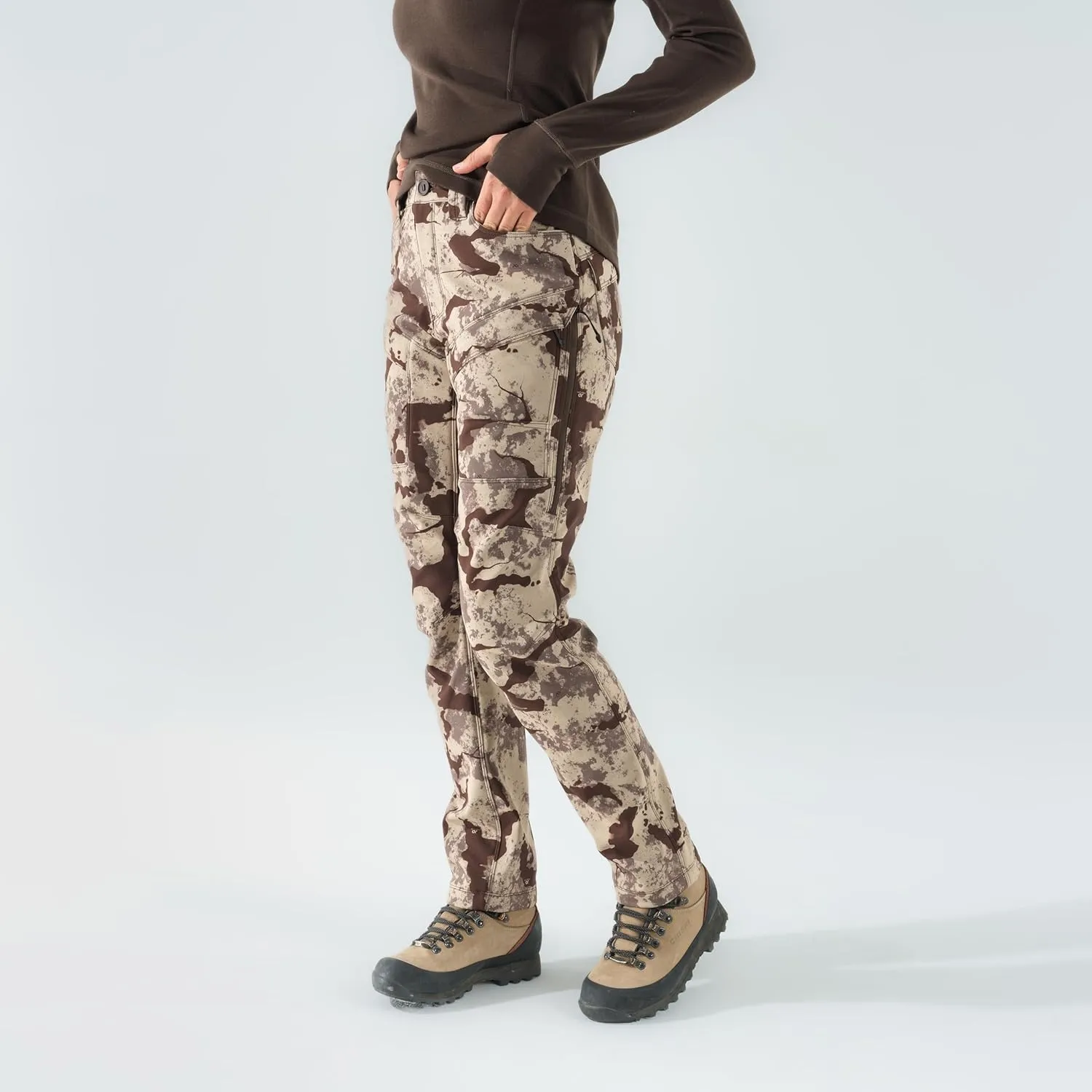 First Lite Women's 308 Pant - Stretch Camo Hunting Pants with Hip Vents