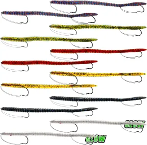 Fishing Lures Bass Lures, Weedless Pre Rigged Bionic Sinking Bass Fishing Lure Soft Plastic Swimbaits for Trout, Walleye, Crappie, Fishing Worm Swim Baits Minnows for Saltwater Freshwater