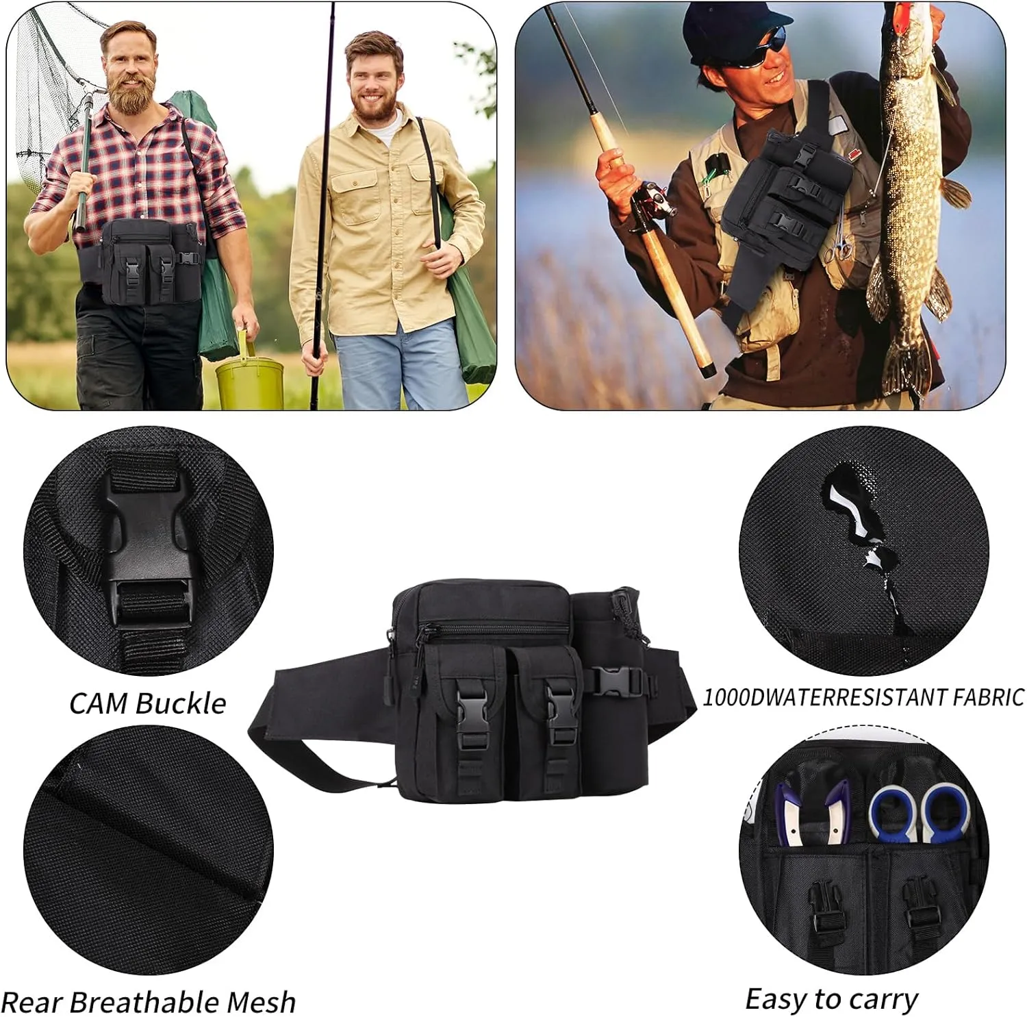 Fishing Tool Kit - 112pcs Fishing Gear & Equipment, Fish Pliers, Hook Remover, Scale, Scissors, Lip Gripper, Lures