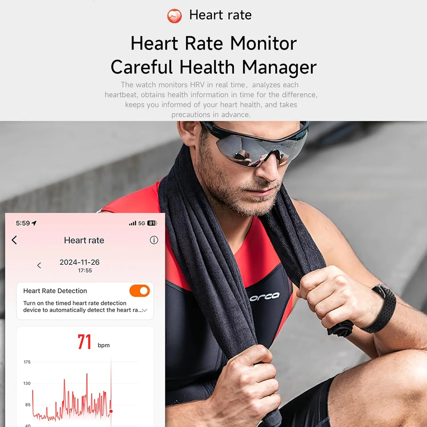 Fitness Activity Tracker, Wearable Health Tracker Wristband Measures Heart Rate, Sleep, Stress, Automatic Health Data Measurement All Day, 120  Exercise Modes, Wearable Health Tracker with GPS