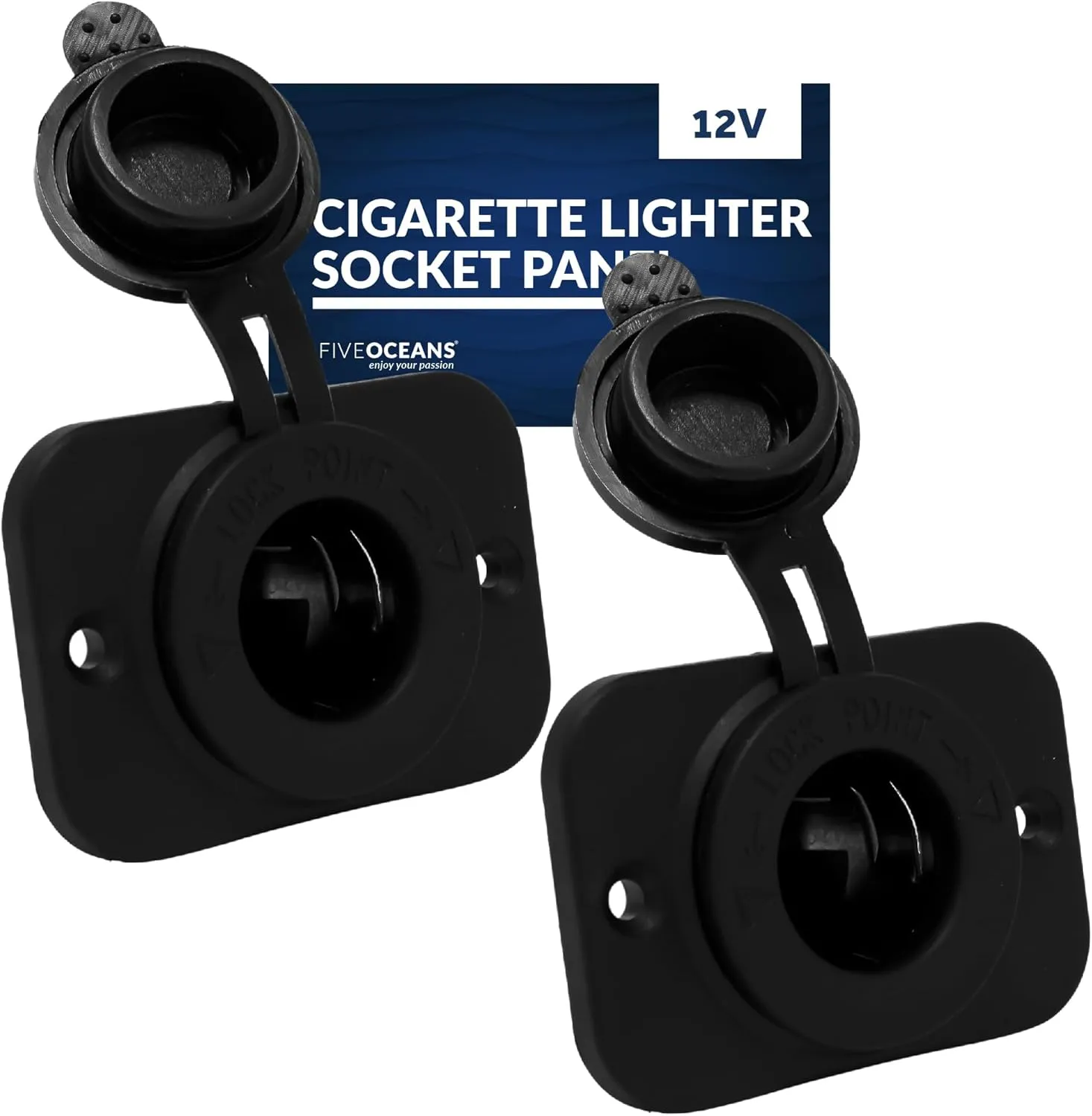 Five Oceans Waterproof Cigarette Lighter Socket Panel, 12V