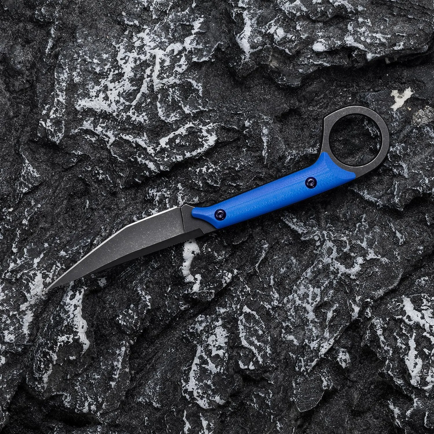 Fixed Blade Knife, D2 Steel Blade and G10 Handle, Utility EDC Knife for Outdoor Survival Hiking Camping with Kydex Sheath OS1221 (Blue)