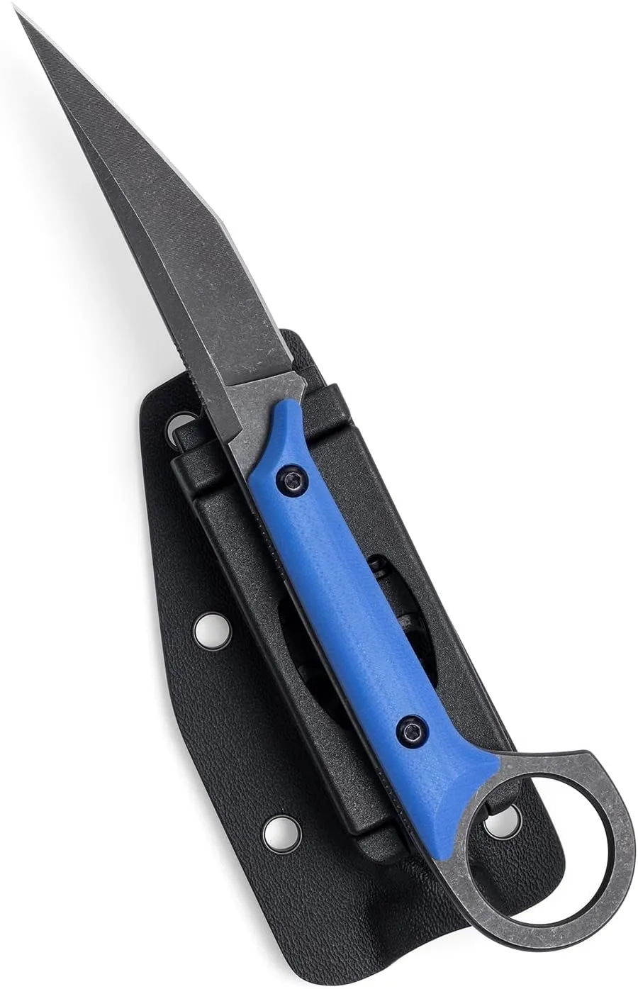 Fixed Blade Knife, D2 Steel Blade and G10 Handle, Utility EDC Knife for Outdoor Survival Hiking Camping with Kydex Sheath OS1221 (Blue)