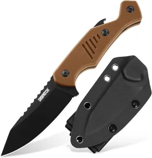 Fixed Blade Knife with Kydex Sheath, 3.15" 8Cr13Mov Blade Full Tang Camping Knives with Ergonomic G10 Handle, EDC Survival Hunting Knives with Sheath Horizontal & Vertical for Outdoor Activities