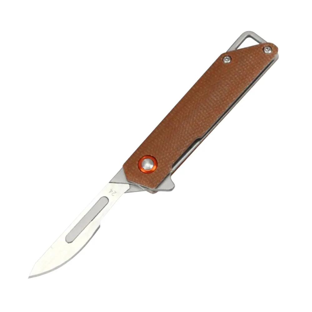 Flax Cutter Replaceable Survival EDC Utility Blade Mini Complete catalog Craft Box Keychain Handle Knife Folding Outdoor Reliable Emergency Knife Scalpel