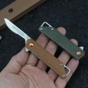 Flax Cutter Replaceable Survival EDC Utility Blade Mini Complete catalog Craft Box Keychain Handle Knife Folding Outdoor Reliable Emergency Knife Scalpel