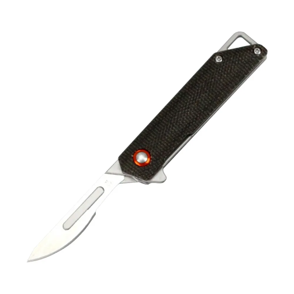 Flax Cutter Replaceable Survival EDC Utility Blade Mini Complete catalog Craft Box Keychain Handle Knife Folding Outdoor Reliable Emergency Knife Scalpel
