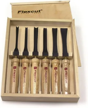 Flexcut Wood Carving Tools 6-Piece Starter Set MC150 | Ice Mallet Carving Chisels and Gouges, Made in the U.S.A