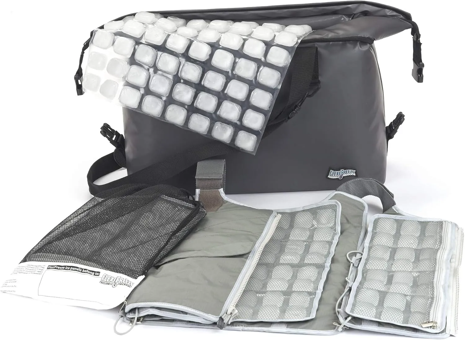 FlexiFreeze Ice Vest Professional Cooling Kit - Cooling Vest with Additional Refill Panel and Travel Cooler