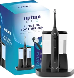 Flossing Toothbrush 2-in-1 Electric Toothbrush Water Flosser Combo – Sonic Toothbrush with 40k Vibrations & High Pressure Dental Flosser, 5 Brushing Modes, Ideal for Braces & Implants