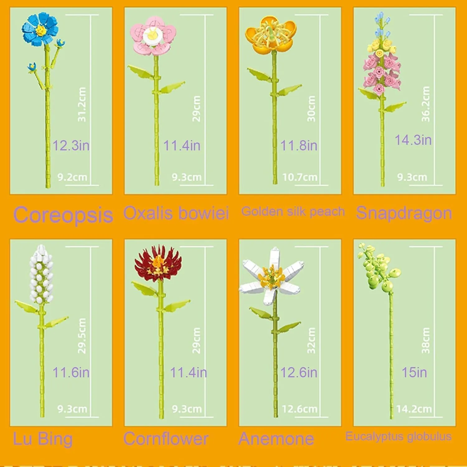 Flower Bouquet Building Set with Vase, 737 PCS 3D Puzzles Artificial Flowers for Adults Creative Flowers Building Blocks Set Toy DIY Decor for Home Office, Floral Birthday Gift Idea