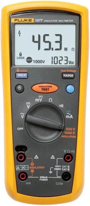 Fluke 1577 Insulation Multimeter, LCD Display, 600 Megaohm Resistance, 500/1000V Voltage