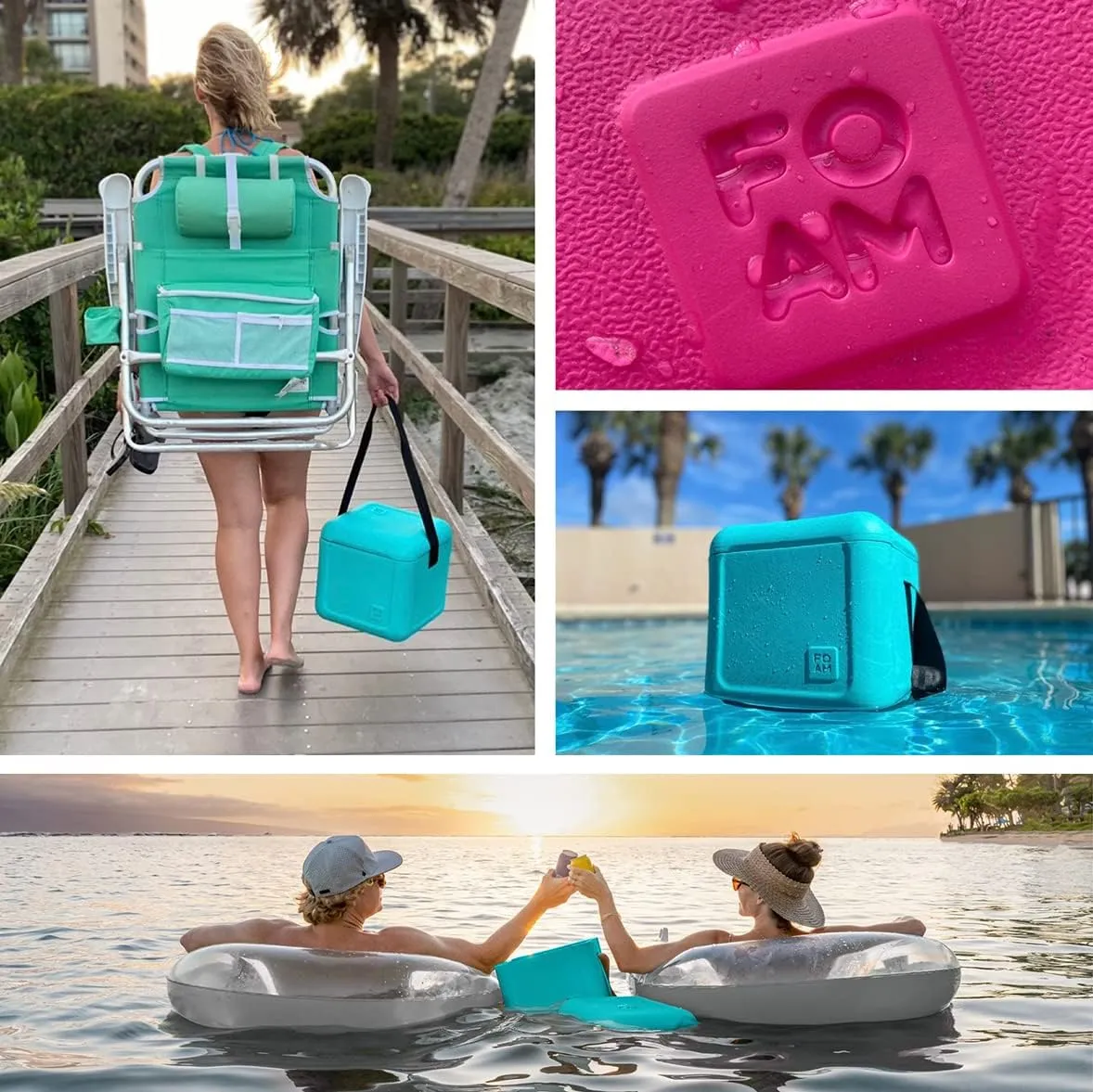FOAM Portable Cooler | Shark Tank | 30 Can Small Cooler, Ice Chest, Boat Cooler, Ice Cooler, Soft Cooler Bag, Beach Cooler, Travel Cooler for Car, Hybrid Soft Side Hard Shell, Soft Side Coolers