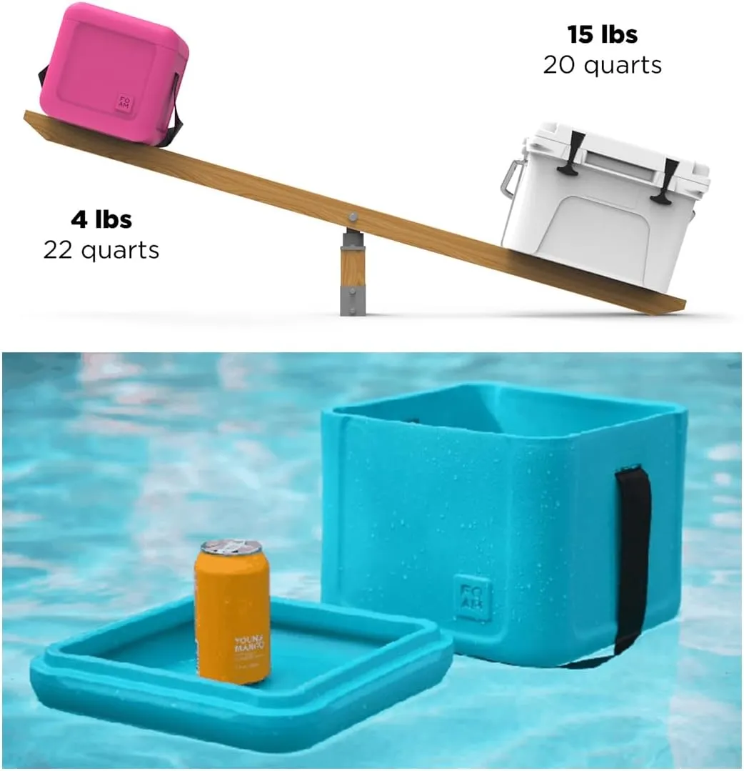 FOAM Portable Cooler | Shark Tank | 30 Can Small Cooler, Ice Chest, Boat Cooler, Ice Cooler, Soft Cooler Bag, Beach Cooler, Travel Cooler for Car, Hybrid Soft Side Hard Shell, Soft Side Coolers