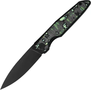 Folding Pocket Knife,EDC Knife,M390 Steel Blade,Titanium Carbon Fiber Handle,Tactical/Outdoor Camping/Survival/HuntingKnife (Black & Green)