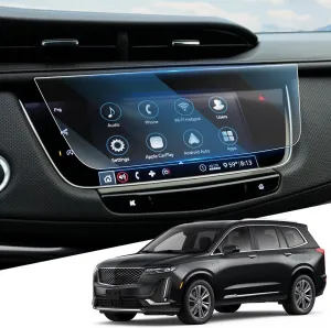 For 2017-2025 Cadillac XT5& 2020-2025 XT6 Screen Protector 8 Inch Glossy Tempered Glass Touchscreen *1 Accessories 9H Hardness Glass - No More Scratch&Fingerprint
