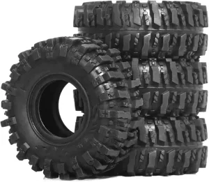 for TRX4M for SCX24 AX24 1/18 1/24 RC Crawler Car Upgrade Parts Accessories 4pcs 55mm 1.0 Soft Rubber Wheel Tire Mud Tire RC Car Repair Kit