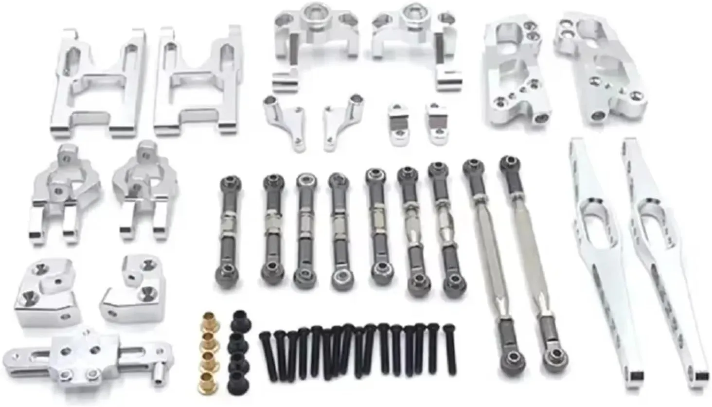 for WLtoys 12428 12423 for Feiyue FY03 Q39 Q46 1/12 RC for Buggy Car for Universal Accessories RC Upgrade Accessories Kit RC Car Repair Kit(Silver)